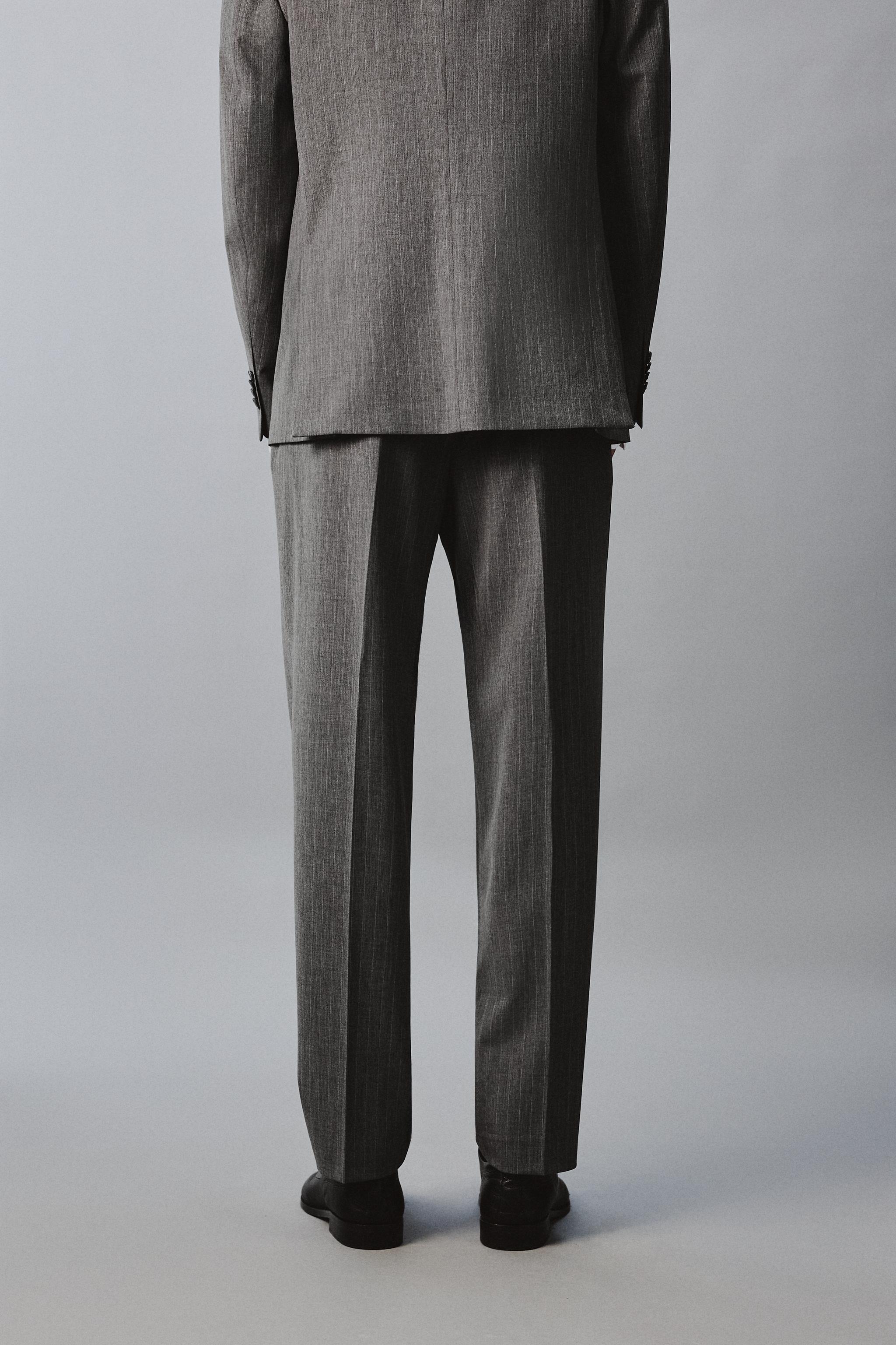 PANTALON DE COSTUME À RAYURES EN LAINE
